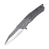 Gray Tanto Blade Pocket Knife, Dual Carry Options, Stable 230g Build for Outdoor Use