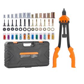 16" Rivet Nut Tool, Labor-Saving Rivnut Tool Kit with 13PCS Metric & SAE Mandrels, 186PCS Rivet Nuts,M3, M4, M5, M6, M8, M10, M12, 1/4-20, 5/16-18