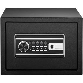 Safe Box, 0.8 CU.FT Fingerprint Safe Box for Money with 2 Keys & Digital Keypad, Q235 Steel Safe Box for Storing Cash, Jewelry, Pistols, Documents