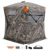 Hunting Blind, 270Â° See Through Ground Blind, 1-2 Person Pop Up Deer Blind for Hunting with Carrying Bag, Portable Resilient Hunting Tent