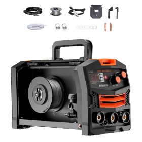 MIG Welder, 130A Synergic Mig Welding Machine, 2-in-1 Gas MIG/Gasless Flux Core MIG Multi-Process Welder Machine