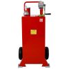 30 Gallon Gas Caddy With Wheels, Fuel Transfer Tank Gasoline Diesel Can Reversible Rotary Hand Siphon Pump