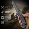Premium Grey Tactical Pocket Knife - One-Handed Open, Ideal for Camping, Fishing & Outdoor Adventures