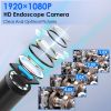 1080P Endoscope Camera with 8 LED Light 8mm Borescope Inspection Camera 4.3' Colorful Screen IP67 Waterproof 16.4FT Semi-Rigid Cord Handheld Snake Cam
