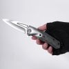 Gray Tanto Blade Pocket Knife, Dual Carry Options, Stable 230g Build for Outdoor Use