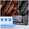 1080P Endoscope Camera with 8 LED Light 8mm Borescope Inspection Camera 4.3' Colorful Screen IP67 Waterproof 16.4FT Semi-Rigid Cord Handheld Snake Cam