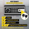 Safe Box, 0.8 CU.FT Fingerprint Safe Box for Money with 2 Keys & Digital Keypad, Q235 Steel Safe Box for Storing Cash, Jewelry, Pistols, Documents