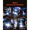 TIG Welder, 225A 6-In-1 Aluminum Welding Machine (Large LED Display)- AC TIG/DC TIG/AC Pulse TIG/DC Pulse TIG/Spot TIG/MMA(Stick)