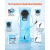 Hydration Backpack, Water Backpack with 3L TPU Water Bladder, Tactical Molle Hiking Hydration Pack with Storage for Men Women