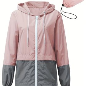 Women's Outwear Women Rain Coats Lightweight Waterproof Outdoor Rain Jacket (Color: pink, size: XL(12))