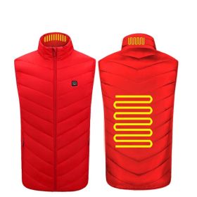 Heated Vest Washable Usb Charging Electric (Color: 2zone red, size: M)