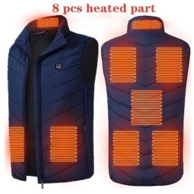 Heated Vest Washable Usb Charging Electric (Color: Zone 8blue, size: L)