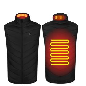 Heated Vest Washable Usb Charging Electric (Color: 2zone black, size: 4XL)