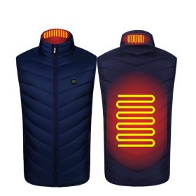Heated Vest Washable Usb Charging Electric (Color: 2zone blue, size: XL)