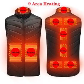 Heated Vest Washable Usb Charging Electric (Color: 9zone black, size: 3XL)
