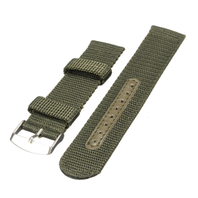 18mm 20mm 22mm 24mm Military Canvas Nylon Wrist Watch Band Strap Bracelet Sport (Strap Color: Green, Strap Width: 20 mm)