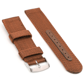 18mm 20mm 22mm 24mm Military Canvas Nylon Wrist Watch Band Strap Bracelet Sport (Strap Color: Brown, Strap Width: 24 mm)