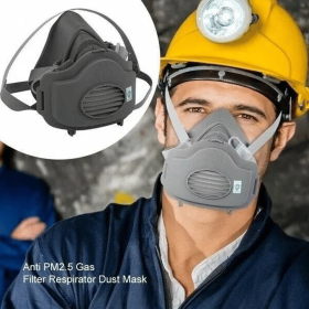 Premium Dust Respirator Mask with 10 Replaceable Filters for Industrial Protect (Quantity: 1 set)