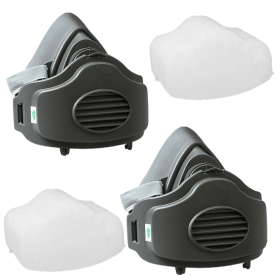 Premium Dust Respirator Mask with 10 Replaceable Filters for Industrial Protect (Quantity: 2 sets)