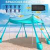 Beach Tent Sun Shelter UPF 50+,10x10 FT Beach Canopy Tent Sun Shade,Pop Up Beach Canopy with 8 Sandbags, Outdoor Beach Shade for Camping Trips