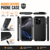 Rugged Shockproof Phone Case for iPhone 11/12/13/14/15/16 Plus - Military Grade 10FT Drop Protection Heavy Duty Full-Body Protective Cover with Raised