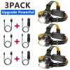 12000000lm LED Headlamp USB Rechargeable Headlight Head Torch Lamp Flashlight(Free shipping via DHL Ground/FedEx Ground; can't ship via USPS self-pick