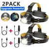 12000000lm LED Headlamp USB Rechargeable Headlight Head Torch Lamp Flashlight(Free shipping via DHL Ground/FedEx Ground; can't ship via USPS self-pick