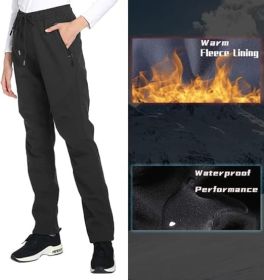 Womens Snow Ski Pants Waterproof Windproof Fleece Lined Warm Hiking Insulated Pants (size: M)