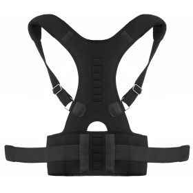 Unisex Magnetic Posture Corrector Support Belt - Adjustable Upper Back Braces for Pain Relief - Clavicle Shoulder Brace Thera (Color: Black, size: large)
