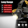 12000000lm LED Headlamp USB Rechargeable Headlight Head Torch Lamp Flashlight(Free shipping via DHL Ground/FedEx Ground; can't ship via USPS self-pick
