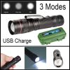 2/4 Set Portable COB LED USB Rechargeable Zoomable Flashlight Torch Lamp +Gift Box(Free shipping via DHL Ground/FedEx Ground; can't ship via USPS self